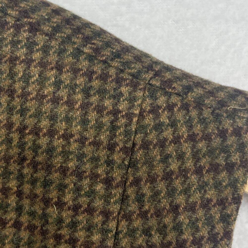 LAUREN RALPH LAUREN Vest S Wool Tweed Houndstooth Waistcoat Suit Button Up Brown - Picture 7 of 12
